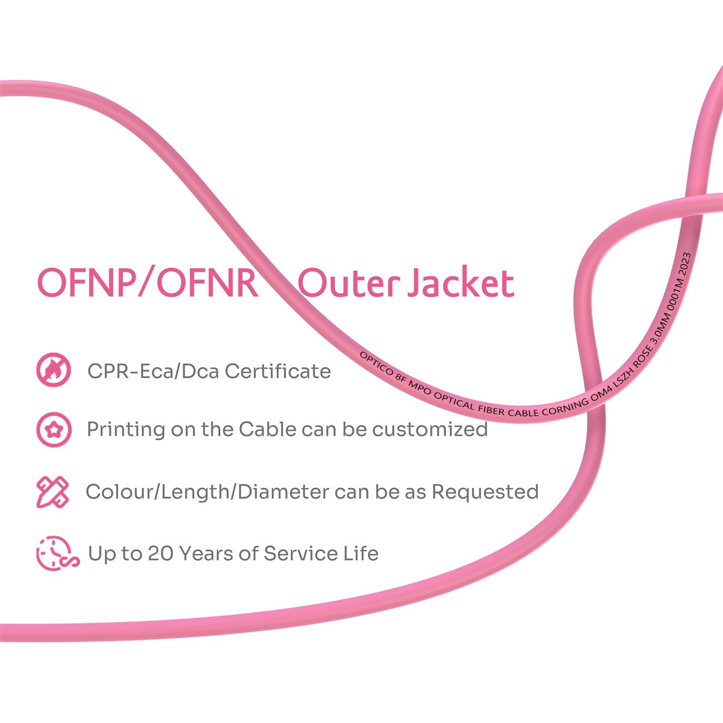 8F MPO-MPO Female Trunk Cable OM4 8F MPO-MPO Female Trunk Cable OM4